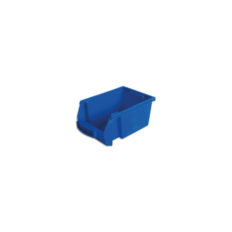 VISO Bac de rangement à bec 1L Spacy avec porte étiquette en polypropylène Bleu L10 x H7 x P16 cm