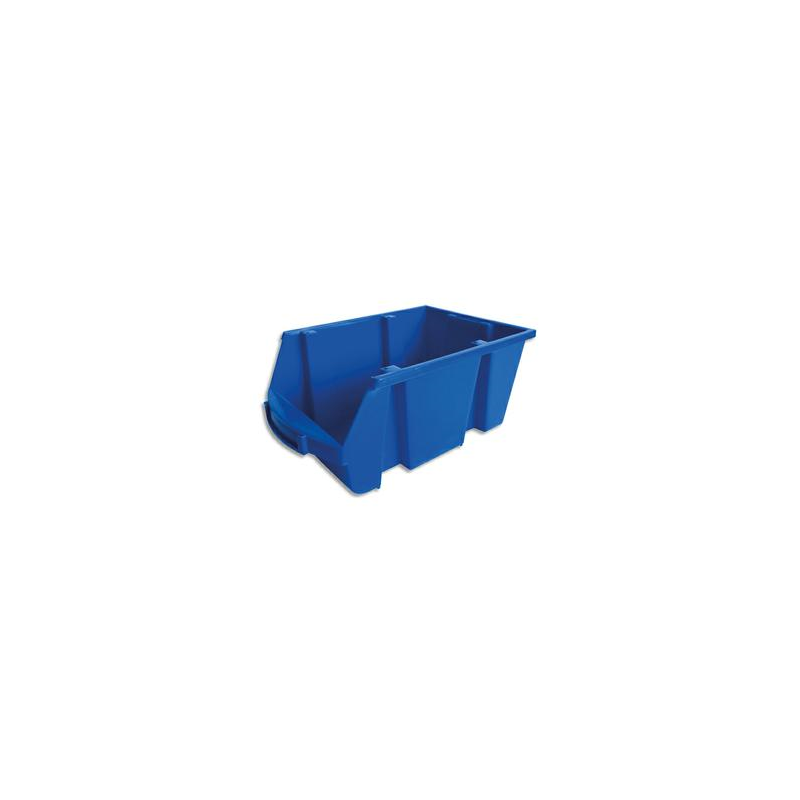 VISO Bac de rangement à bec 10L Spacy avec porte étiquette en polypropylène Bleu L20 x H15 x P33 cm