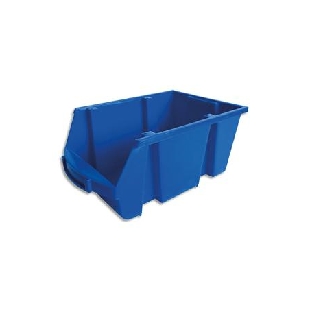 VISO Bac de rangement à bec 10L Spacy avec porte étiquette en polypropylène Bleu L20 x H15 x P33 cm