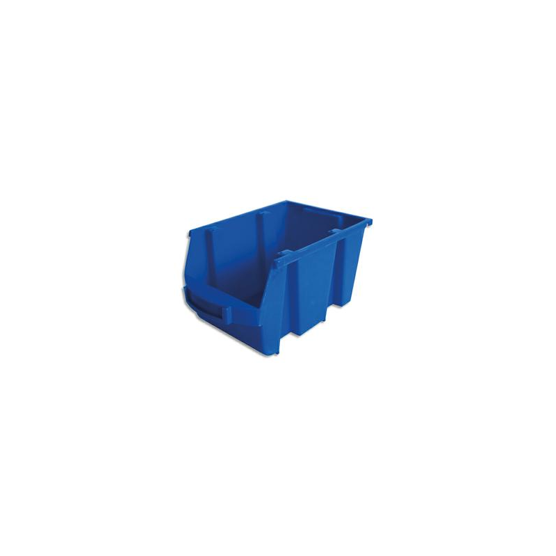VISO Bac de rangement à bec 4L Spacy avec porte étiquette en polypropylène Bleu L14 x H12,5 x P23 cm