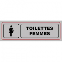 VISO Plaque de signalisation auto-adhésive en aluminium 17 x 5cm - Toilettes femmes