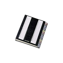 EMEY Trieur numérique 32 compartiments Noir, couverture rigide plastifiée, onglets métalliques