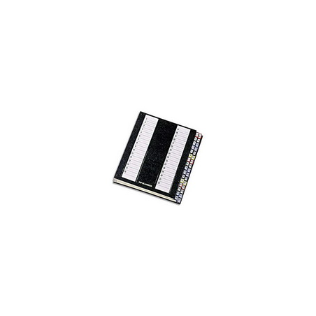 EMEY Trieur numérique 32 compartiments Noir, couverture rigide plastifiée, onglets métalliques
