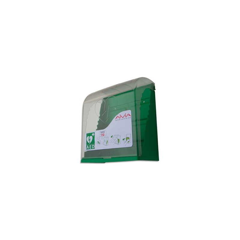 LABORATOIRES ESCULAPE Support mural ASEP DEFIB S Vert en ABS, capot en polycarbonate L34 x H40 x P20 cm