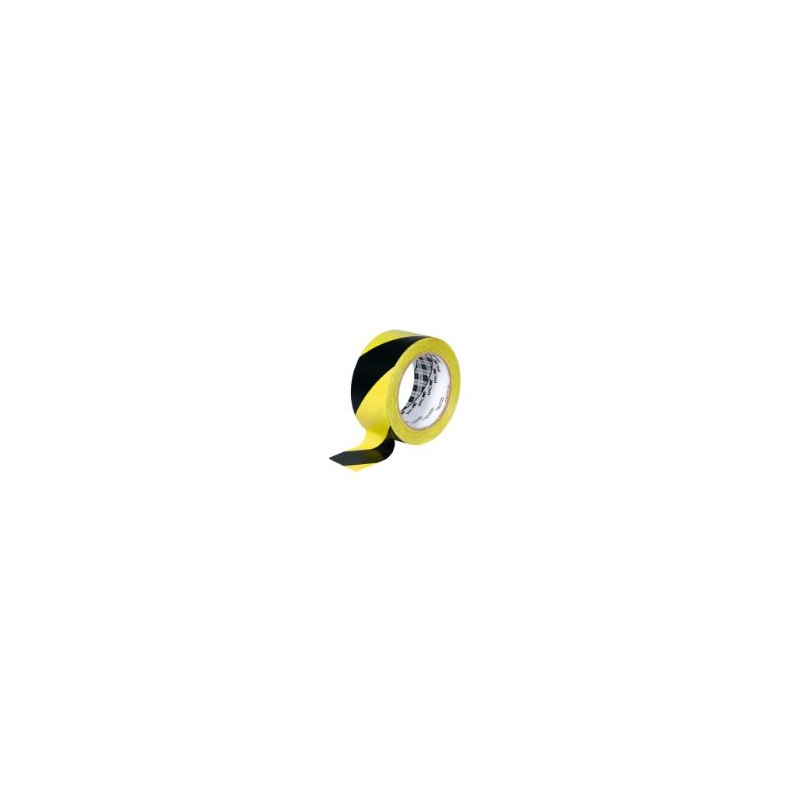 TESA Ruban adhésif PVC 150 jaune noir de marquage au sol, ruban d’avertissement, 33 m x 50 mm