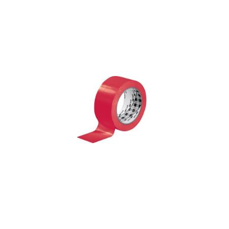 TESA Ruban adhésif PVC 150 rouge de marquage au sol, ruban d’avertissement, 33 m x 50 mm