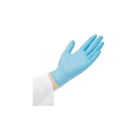Boîte 100 gants ambidextres en nitrile non poudrés, hypoallergéniques, contact alimentaire, Taille 8 Bleu