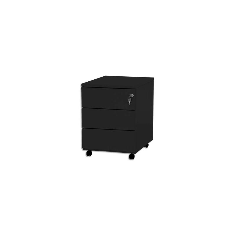 PIERRE HENRY Caisson mobile 3 tiroirs - Dimensions : L41,7 x H56,5 x P54,1 cm Noir