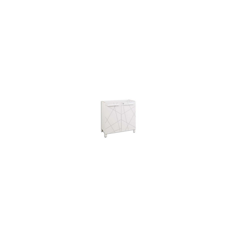 GAUTIER OFFICE Rangement bas Sunday Blanc, portes Blanc Graphic - Dimensions : L80 x H79 x P40 cm