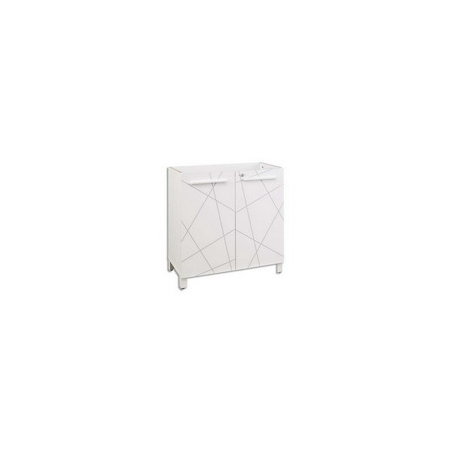 GAUTIER OFFICE Rangement bas Sunday Blanc, portes Blanc Graphic - Dimensions : L80 x H79 x P40 cm