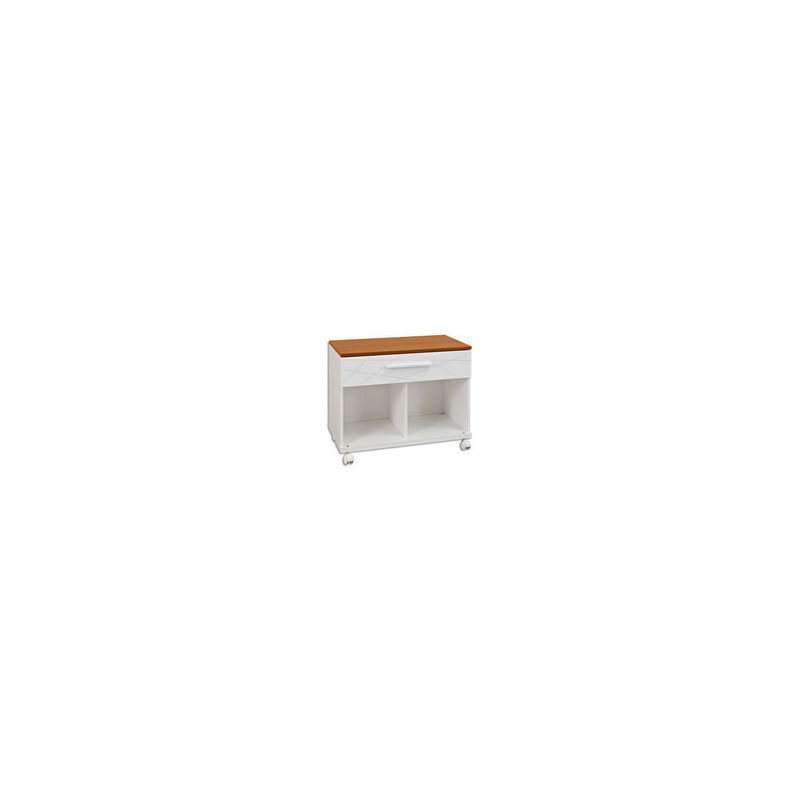 GAUTIER Rangement bas mobile blanc SUNDAY,1 tiroir blanc graphique, 2 cases SUNDAY 80x59x42cm