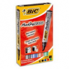 BIC Pochette de 4 marqueurs permanents pointe biseau encre à base d’alcool 4 couleurs assorties 2300