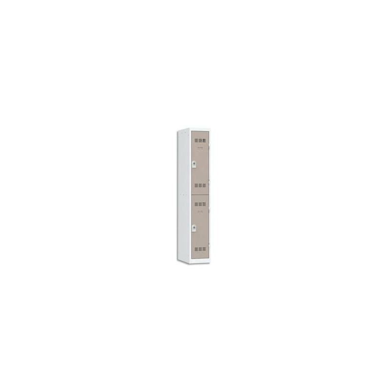 PIERRE HENRY Vestiaire 2 Cases + 1 Colonne - Dimensions : L30 x H180 x P50 cm Gris perle basalte