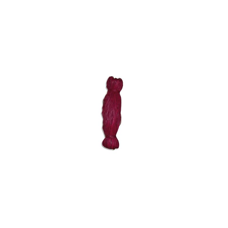 GRAINE CREATIVE Bobine de 50g de raphia végétal coloris Rouge, longueur non standardisée de 1 à 1,20m