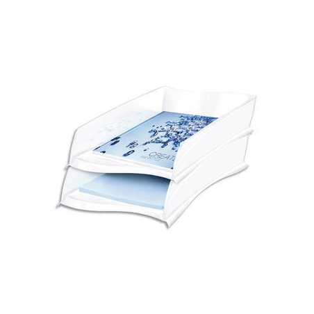 CEP Corbeille à courrier Ellypse 300, dimensions : L25,7 x H8,2 x P38 cm, coloris Blanc arctique