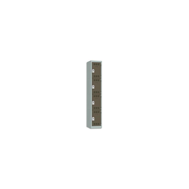 PIERRE HENRY Vestiaire 4 Cases + 1 Colonne - Dimensions : L30 x H180 x P50 cm Gris perle basalte