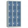 PIERRE HENRY Vestiaire 4 Cases + 3 Colonnes - Dimensions : L90 x H180 x P50 cm Gris perle Bleu