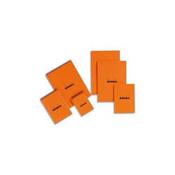 RHODIA BLoc de direction couverture Orange 80 feuilles (160 pages) format 8.5x12cm réglure 5x5