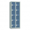 PIERRE HENRY Vestiaire 5 Cases + 2 Colonnes - Dimensions : L60 x H180 x P50 cm Gris perle Bleu