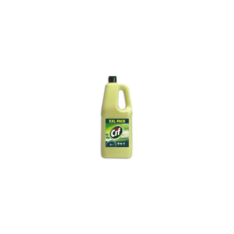 CIF PROFESSIONAL Flacon crème à récurer 2 Litres XXL parfum Citron, toutes surfaces lavables