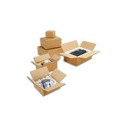 Paquet de 20 caisses américaines simple cannelure en kraft écru - Dimensions : 60 x 40 x 40 cm