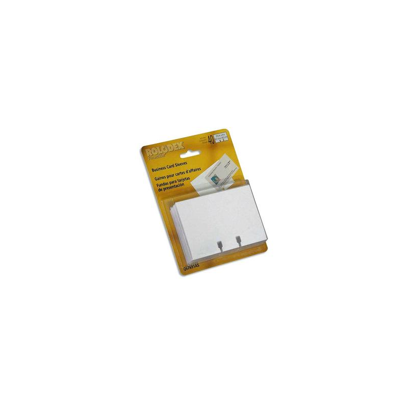 ROLODEX Lot de 40 pochettes Transparentes Fichier - Dimensions : H6,7 x L10,2 cm