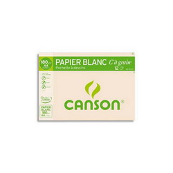 CANSON Pochette de 12 feuilles de papier dessin C A GRAIN 180g A4 Ref-27107