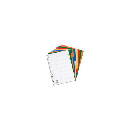 OXFORD Intercalaires en polypropylène 12/100e, 12 positions, format A4. Coloris assortis
