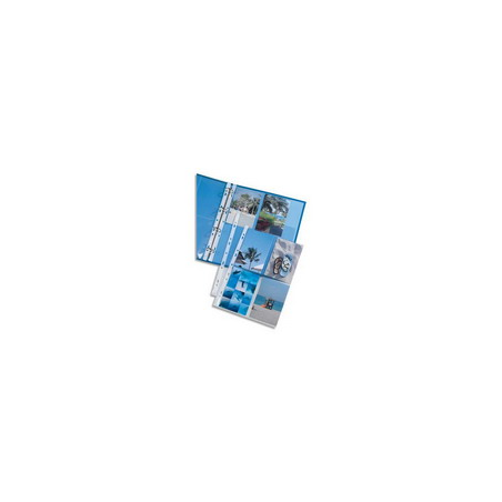 OXFORD Sachet de 10 pochettes perforées en polypro 9/100e. Format A4. 4+4 photos 10x15cm. Incolore