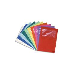 EXACOMPTA Paquet de 25 pochettes coins en carte 120g avec fenêtre, assortis vif