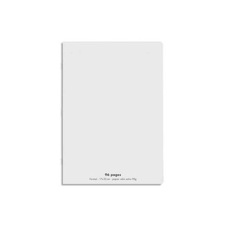NEUTRE Cahier piqûre 96 pages Seyès 17x22 Couverture polypro gris