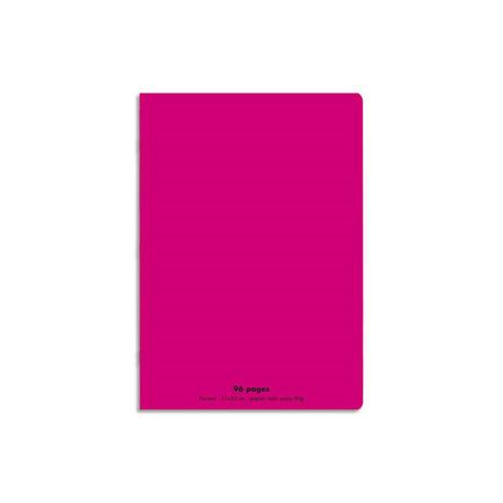 NEUTRE Cahier piqûre 96 pages Seyès 24x32 Couverture polypro rose