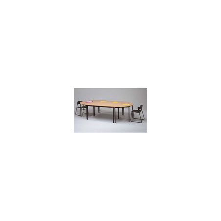 SODEMATUB Table polyvalente demi-rond diamètre 120 cm hêtre/Noir