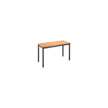 SODEMATUB Table polyvalente rectangulaire 120 x 60 cm hêtre/Noir