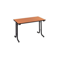 SODEMATUB Table polyvalente pliante rectangulaire 120 x 70 cm hêtre/Noir