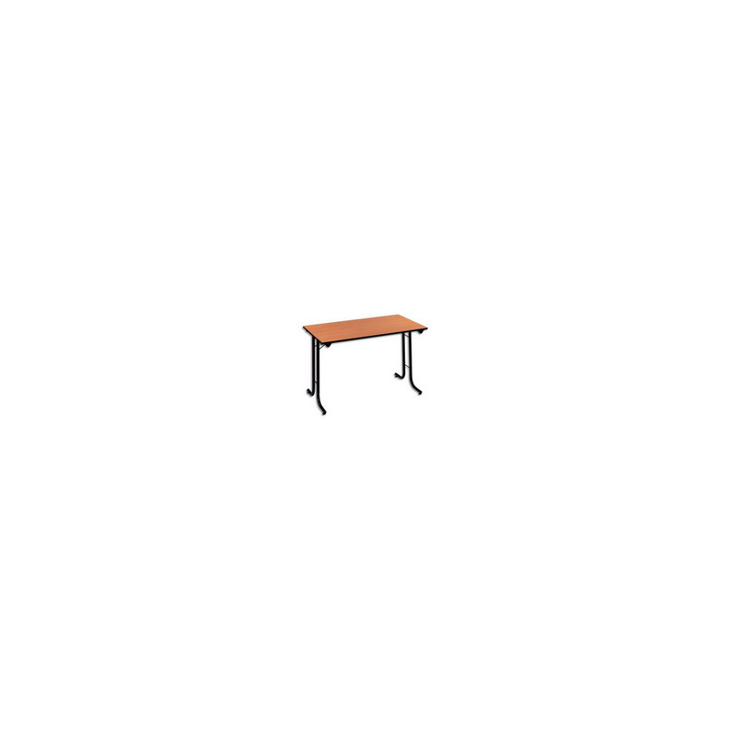 SODEMATUB Table polyvalente pliante rectangulaire 120 x 70 cm hêtre/Noir