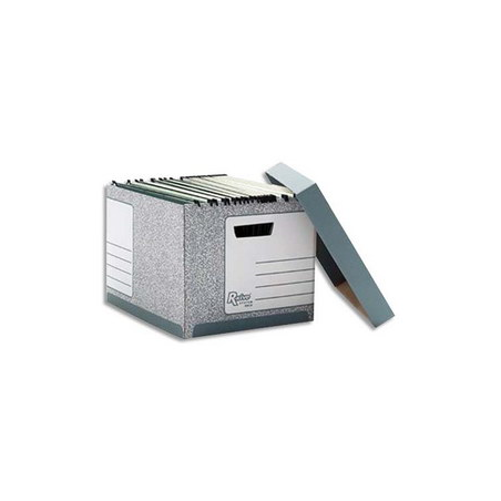 BANKERS BOX Caisse standard L33,3xh28,5xp39cm, montage automatique, carton recyclé Gris/Blanc