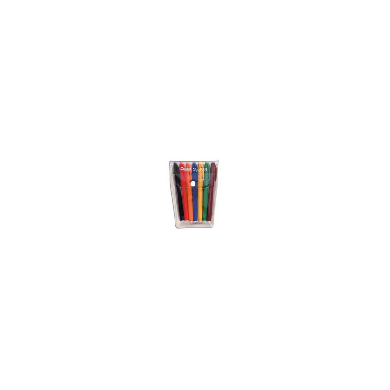 PENTEL Pochette de 7 stylos feutre pointe nylon 7 couleurs d’encre SIGN PEN S520