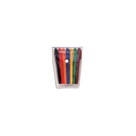 PENTEL Pochette de 7 stylos feutre pointe nylon 7 couleurs d’encre SIGN PEN S520