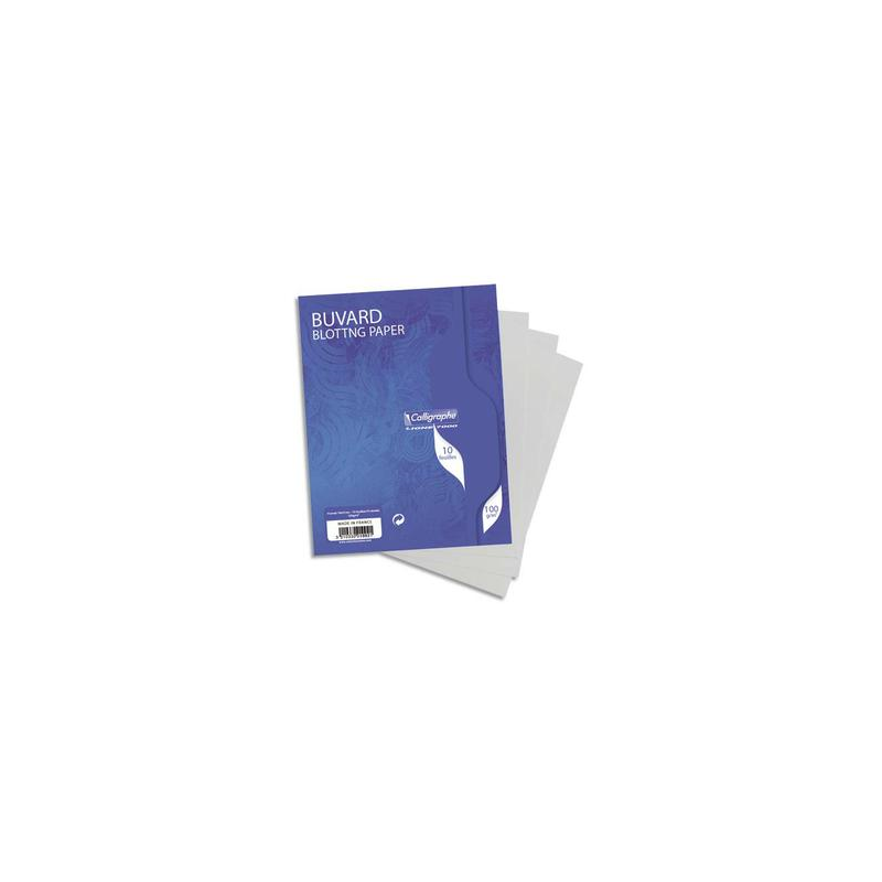 CLAIREFONTAINE Sachet de 10 buvards 16x21 cm 100g Blanc