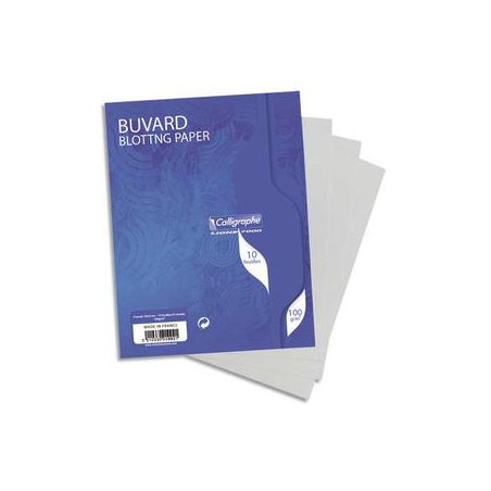 CLAIREFONTAINE Sachet de 10 buvards 16x21 cm 100g Blanc