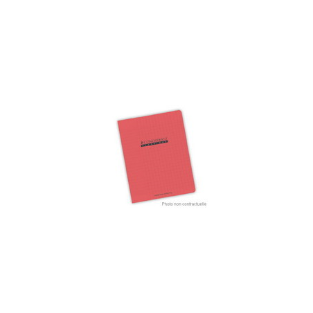 NEUTRE Cahier piqûre 96 pages Seyès 17x22 Couverture polypro rouge