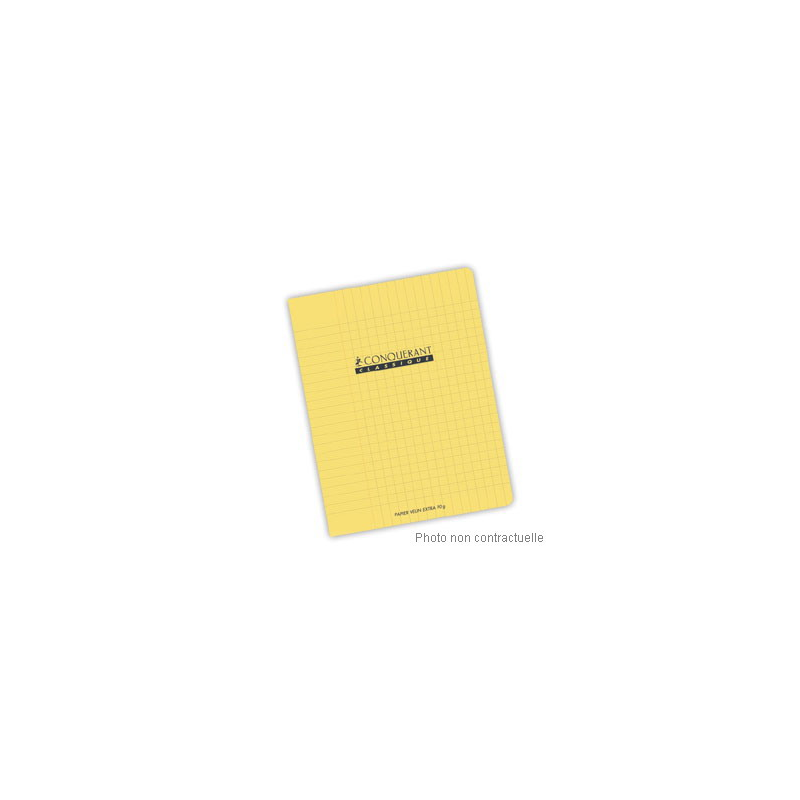 NEUTRE Cahier piqûre 96 pages Seyès 21x29,7 Couverture polypro jaune