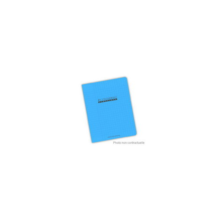 CONQUERANT C9 Cahier piqûre 24x32cm 96 pages 90g grands carreaux Séyès.Couverture polypropylène Bleu