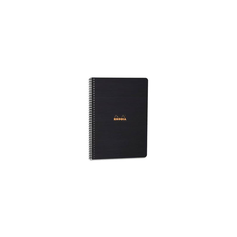 RHODIA Cahier MEETINGBOOK spirale couverture Noire PP 16x21cm 160 pages pré-imprimées