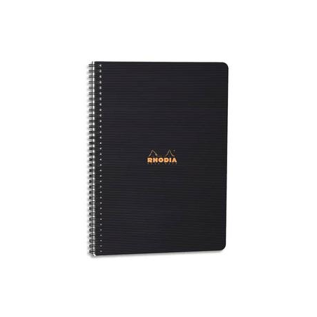 RHODIA Cahier MEETINGBOOK spirale couverture Noire PP 16x21cm 160 pages pré-imprimées