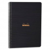 RHODIA Cahier MEETINGBOOK spirale couverture Noire PP 16x21cm 160 pages pré-imprimées