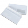 PERGAMY Boîte de 500 enveloppes Blanches 75g DL 110X220 mm fenêtre 45x100 mm auto-adhésives