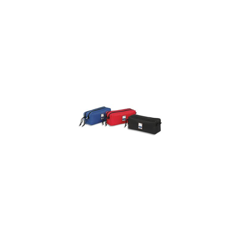 VIQUEL Trousse TEKNIK - Rectangle 2 compartiments : 22x9x7cm Nylon - Assortis : Rouge, Noir, marine