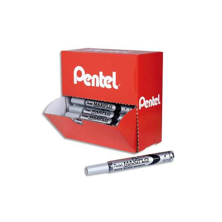 PENTEL Présentoir de 36 marqueurs tableau Blanc MAXIFLO MWL5S Noir (dont 6 gratuits)